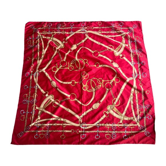 Luxury Silk Scarf Designer Square Wraps Eximious Of London Equestrian Pattern - Picture 2 of 12